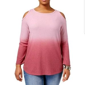 NEW Style&co woman pink ombre cold shoulder top